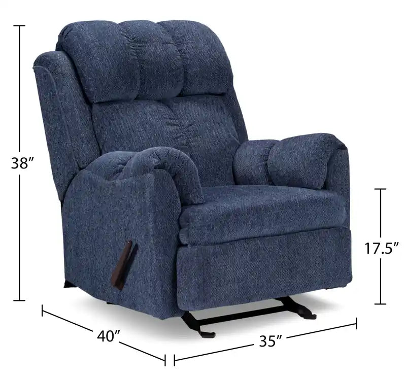 Made in Canada 35 Chenille Fabric Rocker Reclining Chair