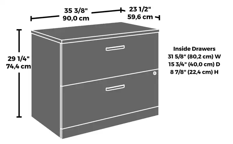 Affirm 35.43 Commercial Grade 2-Drawer Filing Cabinet - Hudson Elm
