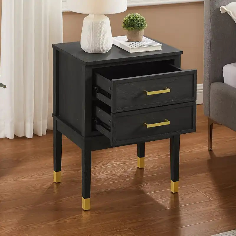 Brax Bedside 2-Drawer Nightstand, 18W x 25.75H