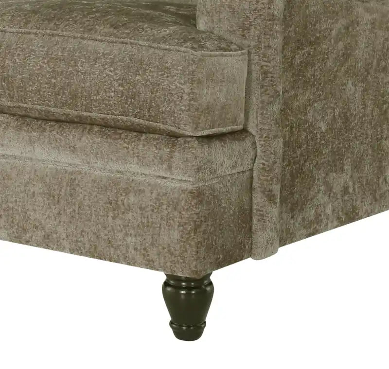 Made in Canada Bellmont 64 Chenille Fabric Loveseat with Reversible Cushions and Wood Legs - Platinum Grey