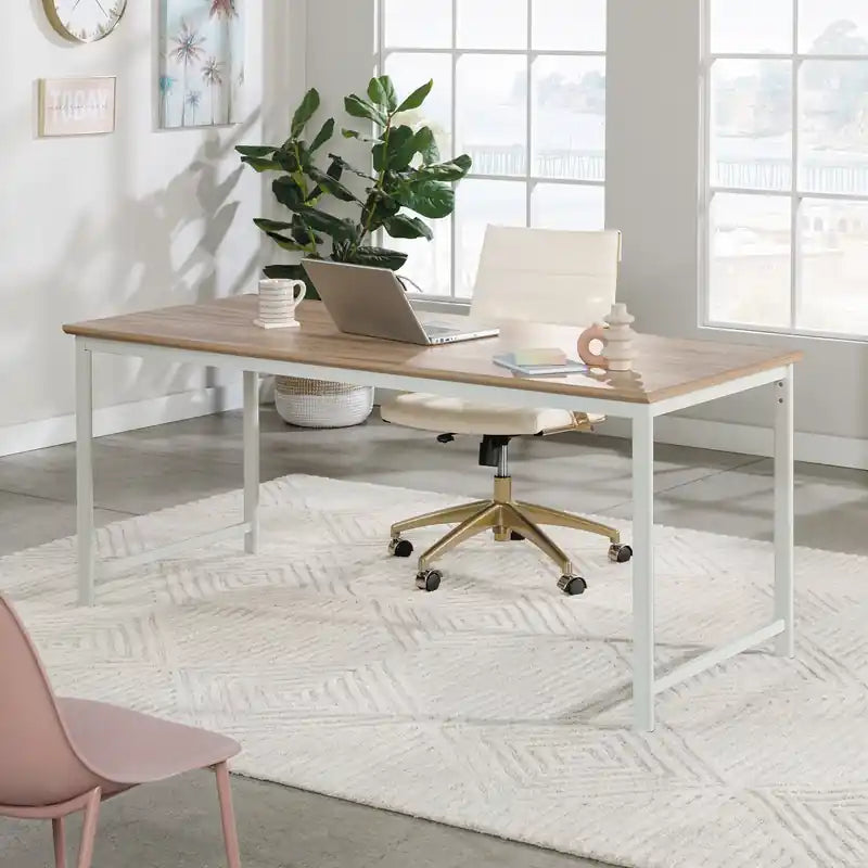 Bergen Circle 71.10 Commercial Grade Table Office Desk - Natural Wood