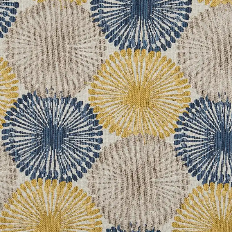 31" Round Velvet Fabric Ottoman - Sea Blue