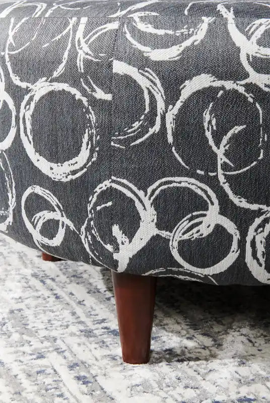 31" Round Velvet Fabric Ottoman - Sea Blue