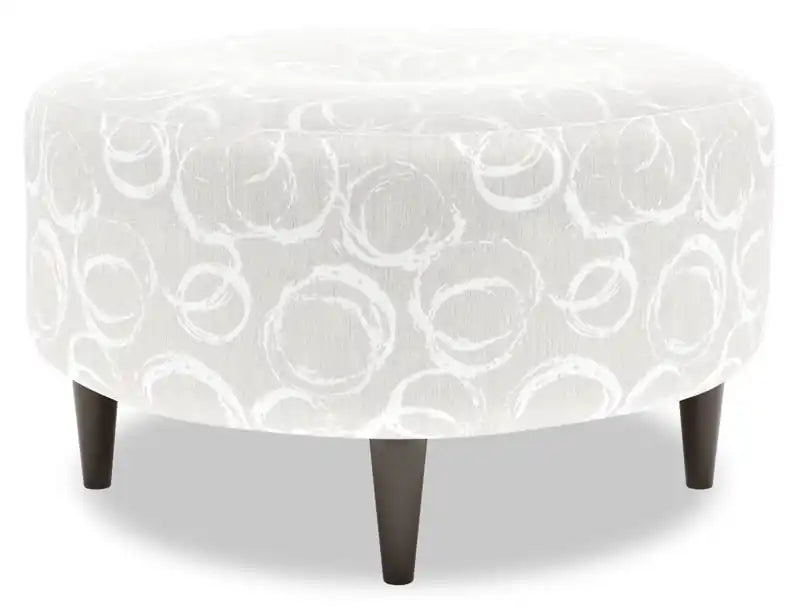 31" Round Velvet Fabric Ottoman - Sea Blue