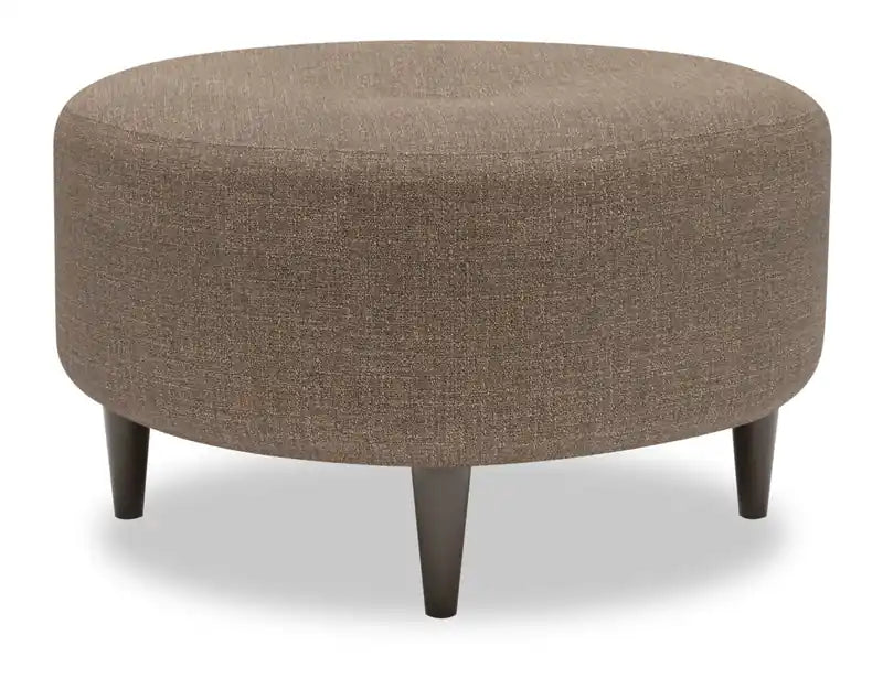 31" Round Velvet Fabric Ottoman - Sea Blue