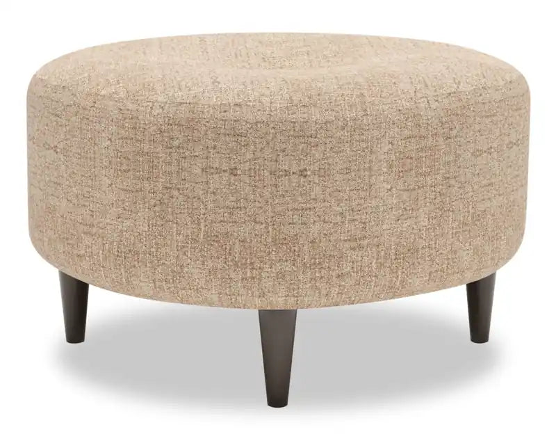 31" Round Velvet Fabric Ottoman - Sea Blue