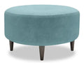 Made in Canada Customizable Sofa Lab The Curve 31 Velvet Fabric Ottoman - Sea Blue