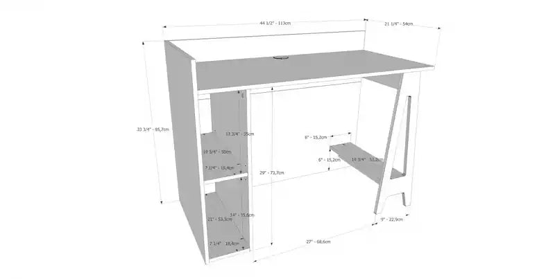 Modern A-Leg Office Desk with Open Storage
