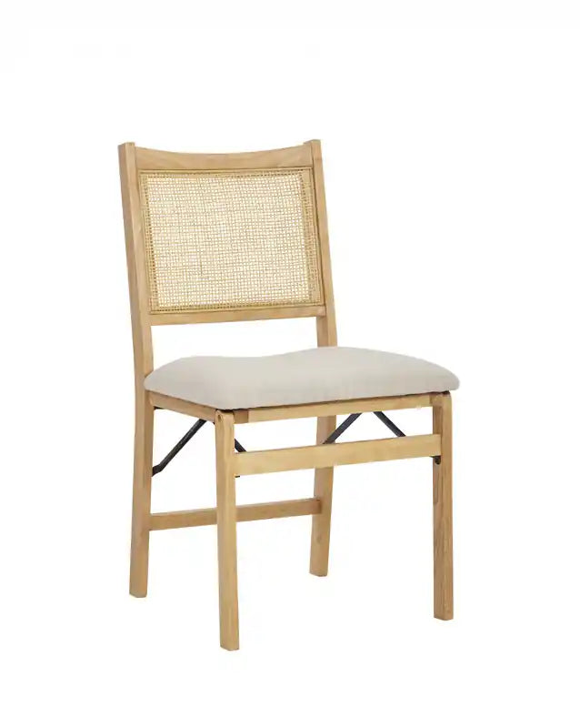 Bauer Fabric Cane Folding Dining Chair
