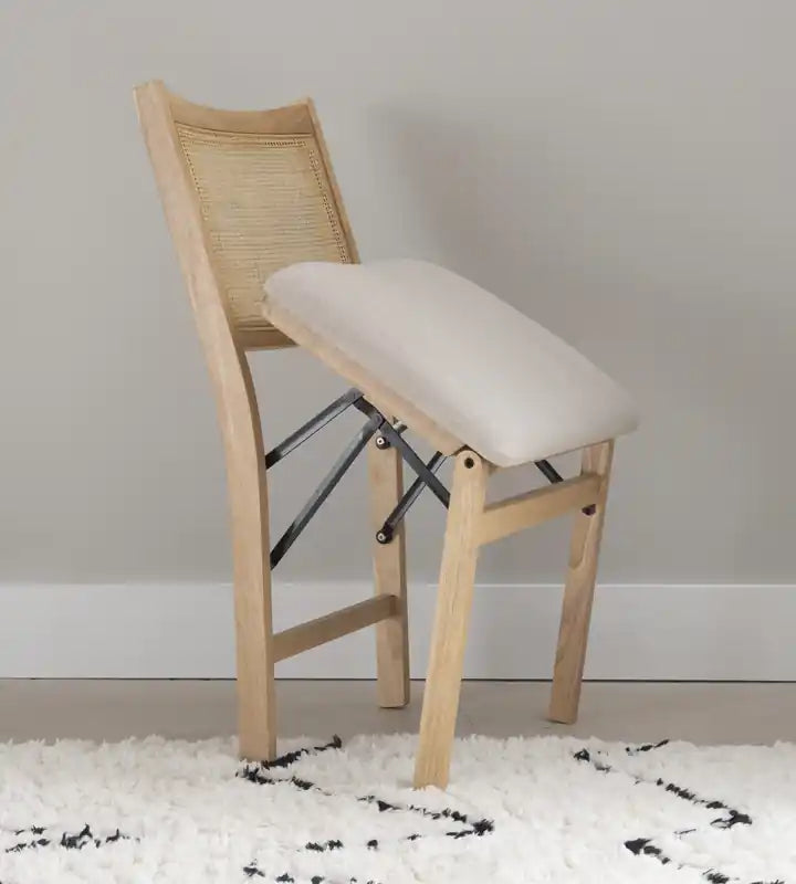 Bauer Fabric Cane Folding Dining Chair