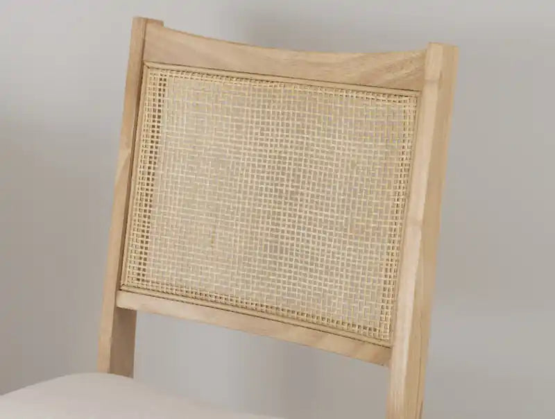 Bauer Fabric Cane Folding Dining Chair