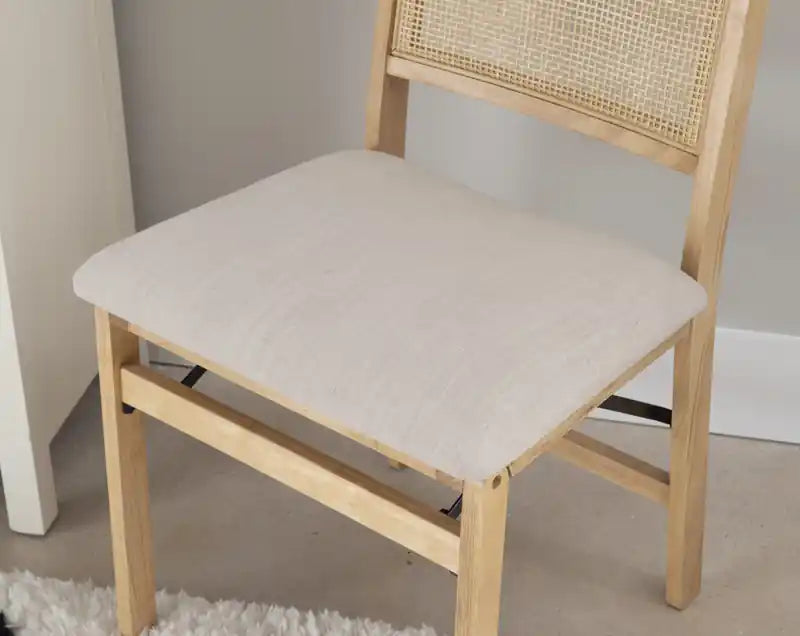 Bauer Fabric Cane Folding Dining Chair