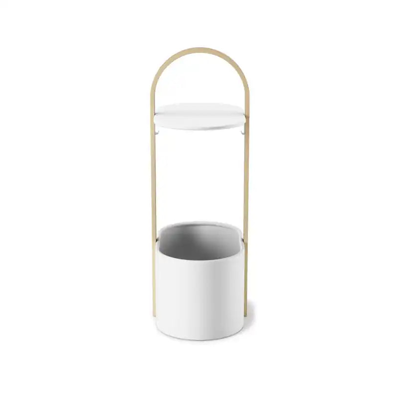 Umbra Modern Steel Bellwood Storage End Table - Black and Walnut
