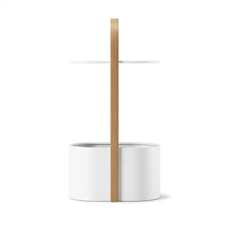 Umbra Modern Steel Bellwood Storage End Table - Black and Walnut