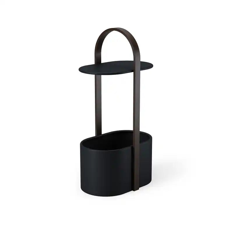 Umbra Modern Steel Bellwood Storage End Table - Black and Walnut