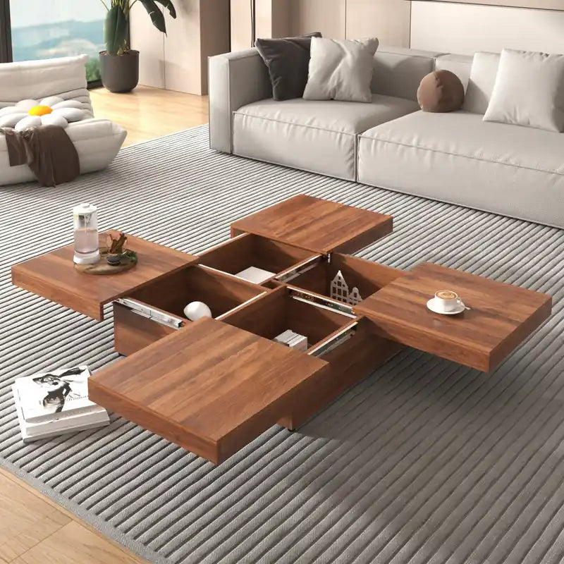 Jack 39.4 Square Engineered Wood Coffee Table With Sliding Top Storage