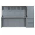 Dennis Engineered Wood Full Murphy Bed With Shelves And Drawers