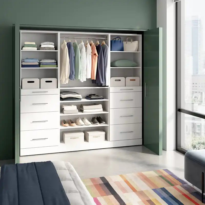 Bestar Florence 85 Modular Reach-In/Walk-In Closet System with Storage