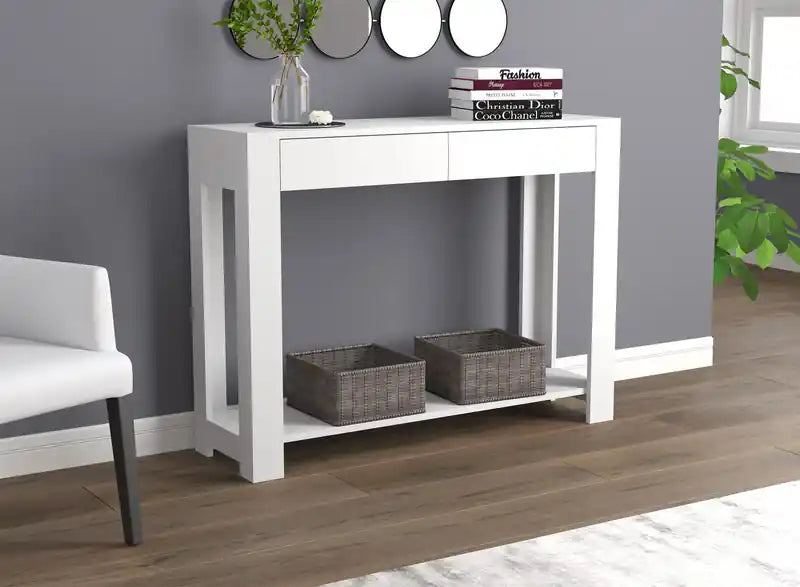 40 Console Table With 2 Drawers And Shelf