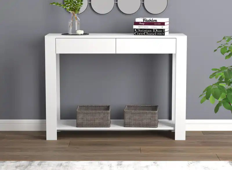 40 Console Table With 2 Drawers And Shelf