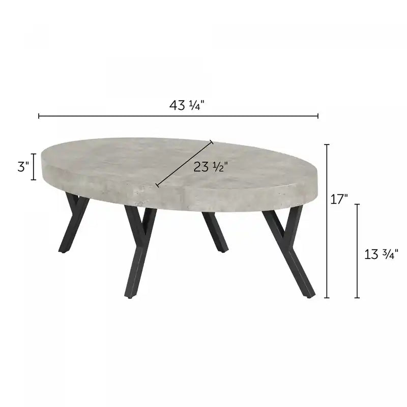 City Life Oval Coffee Table - Concrete