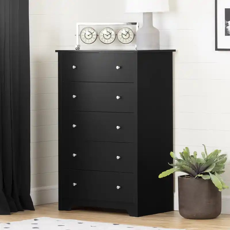 5-Drawer Chest - Pure Black