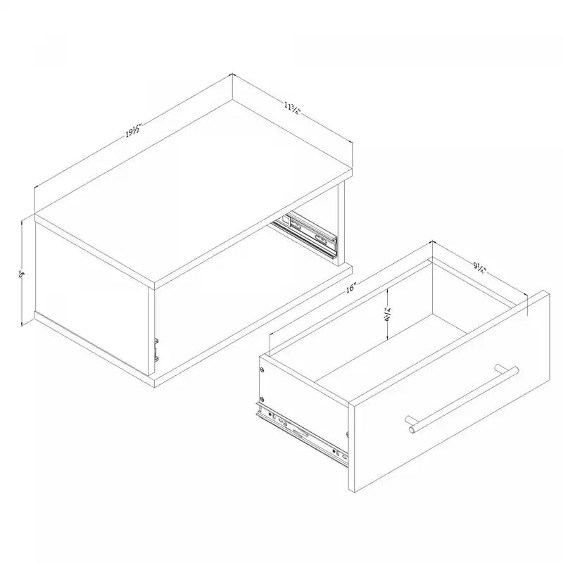 Floating Nightstand With 1 Drawer - Black Oak