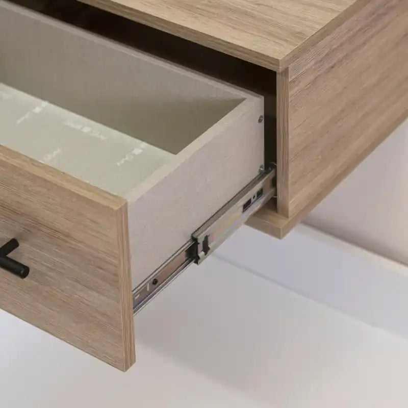 Floating Nightstand With 1 Drawer - Black Oak