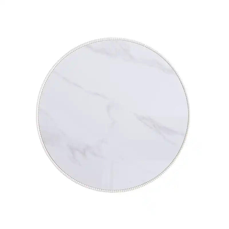 Manhattan Comfort Modern Anderson Coffee Table Upholstered Leatherette with Ceramic Faux Marble Tabl