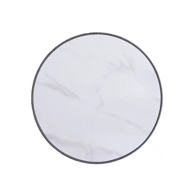 Manhattan Comfort Modern Anderson Coffee Table Upholstered Leatherette with Ceramic Faux Marble Tabl