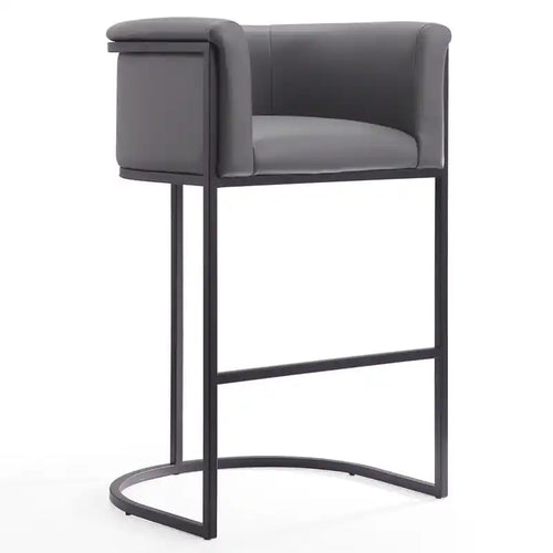 Manhattan Comfort Cosmopolitan 37.8 Metal Barstool - Grey & Black