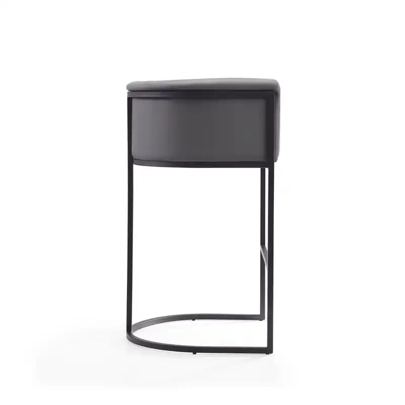 37.8" Metal Barstool - Grey & Black