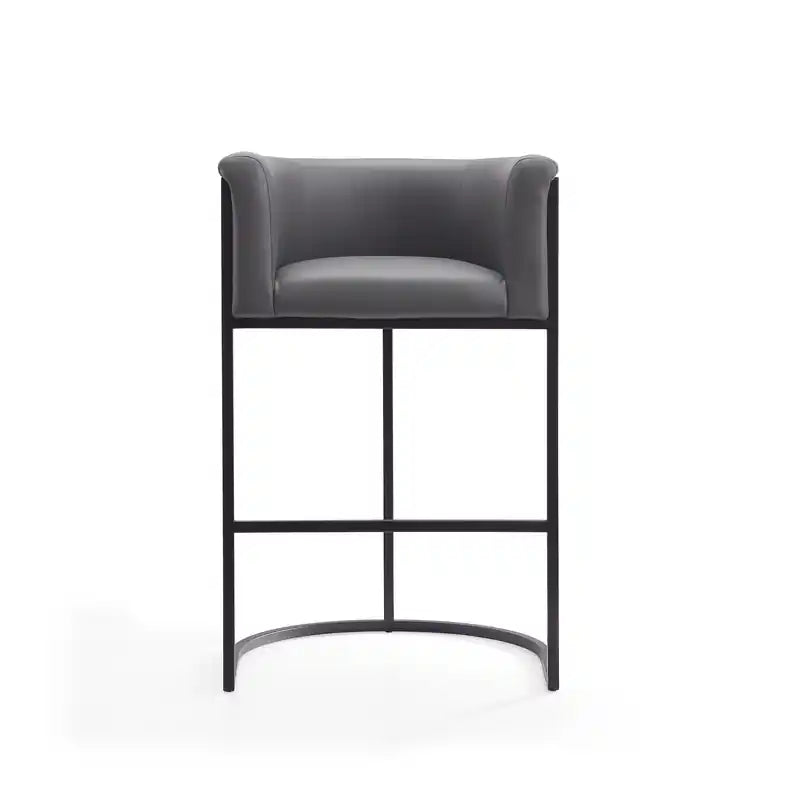 37.8" Metal Barstool - Grey & Black