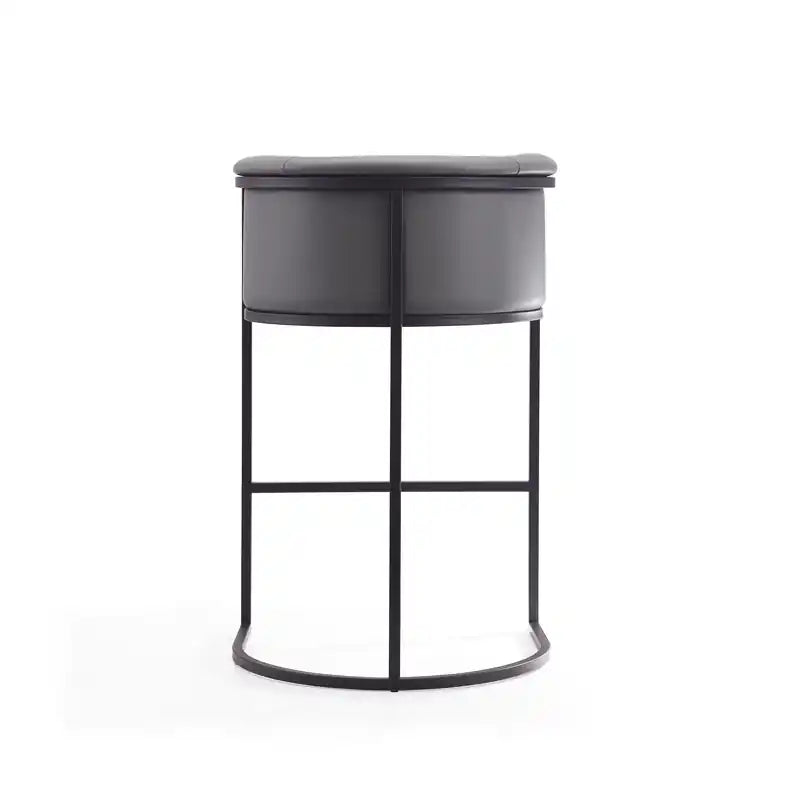 37.8" Metal Barstool - Grey & Black