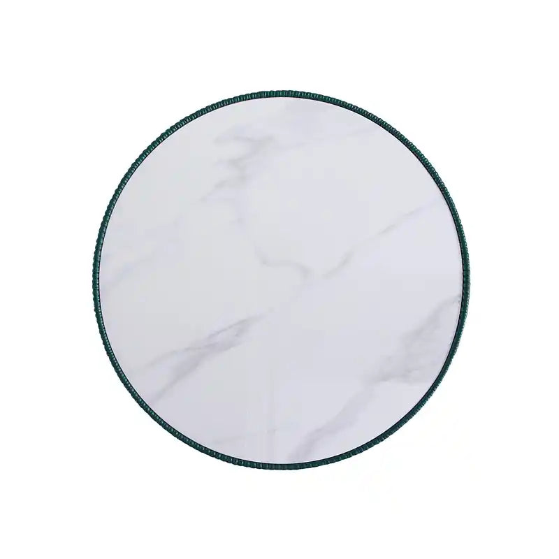 Manhattan Comfort Modern Anderson Coffee Table Upholstered Leatherette with Ceramic Faux Marble Tabl