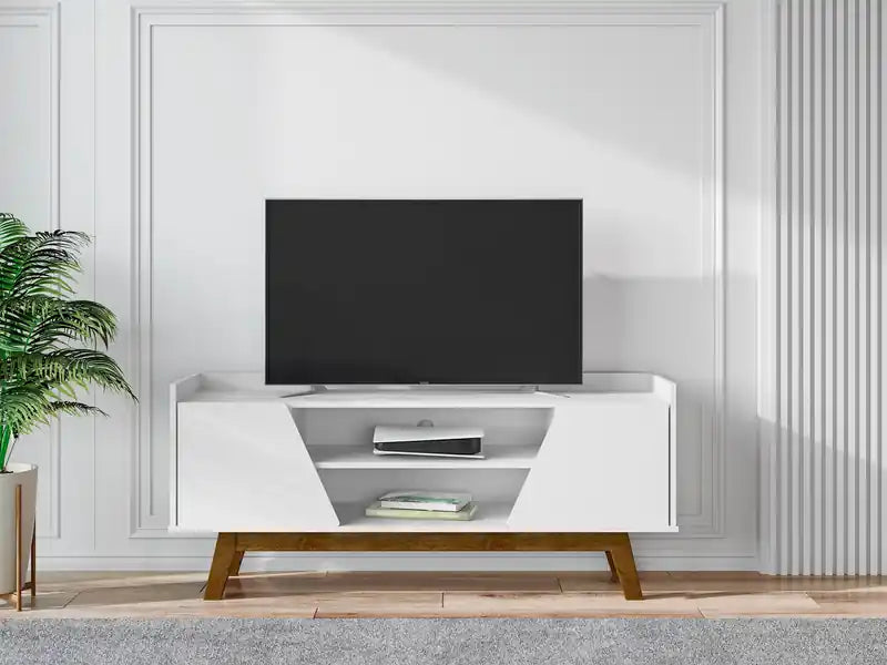 Manhattan Comfort Mid-Century Modern Marcus 53.14 TV Stand with Solid Wood Legs