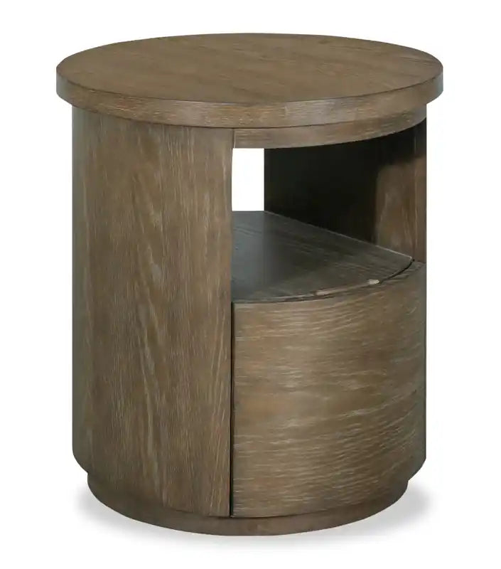 Eldon 22 Modern Round Solid Wood End Table with Storage - Porpoise