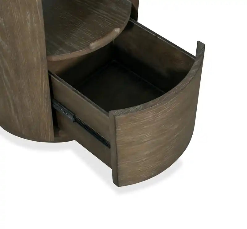 Eldon 22 Modern Round Solid Wood End Table with Storage - Porpoise
