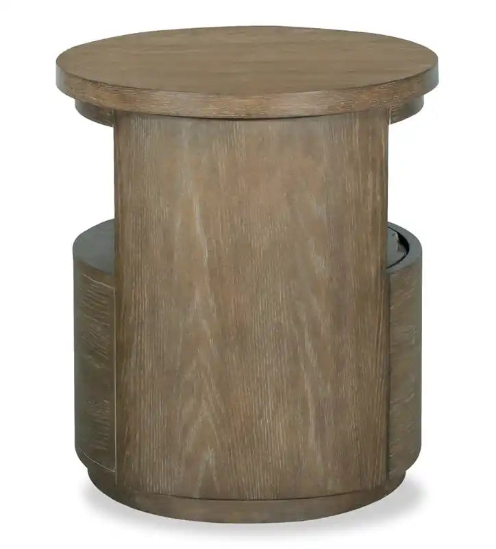 Eldon 22 Modern Round Solid Wood End Table with Storage - Porpoise