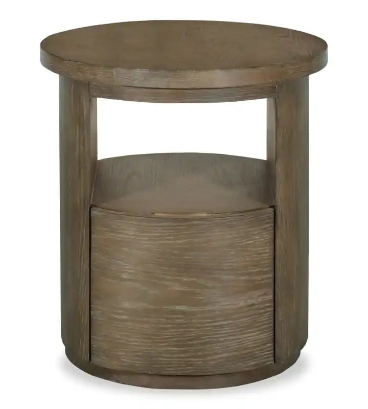Eldon 22 Modern Round Solid Wood End Table with Storage - Porpoise