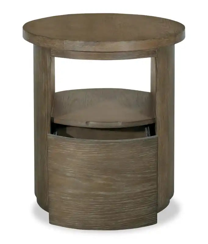 Eldon 22 Modern Round Solid Wood End Table with Storage - Porpoise