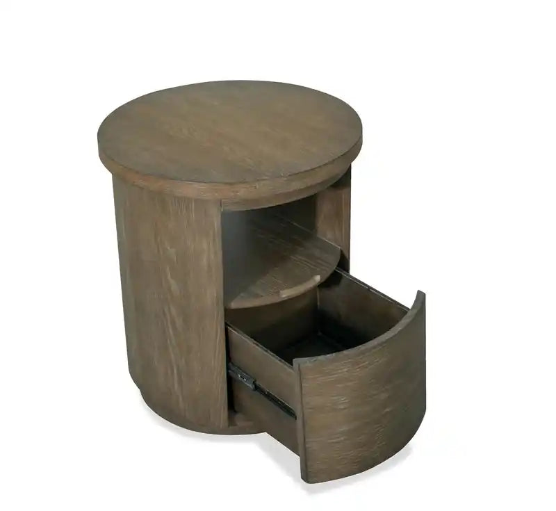 Eldon 22 Modern Round Solid Wood End Table with Storage - Porpoise