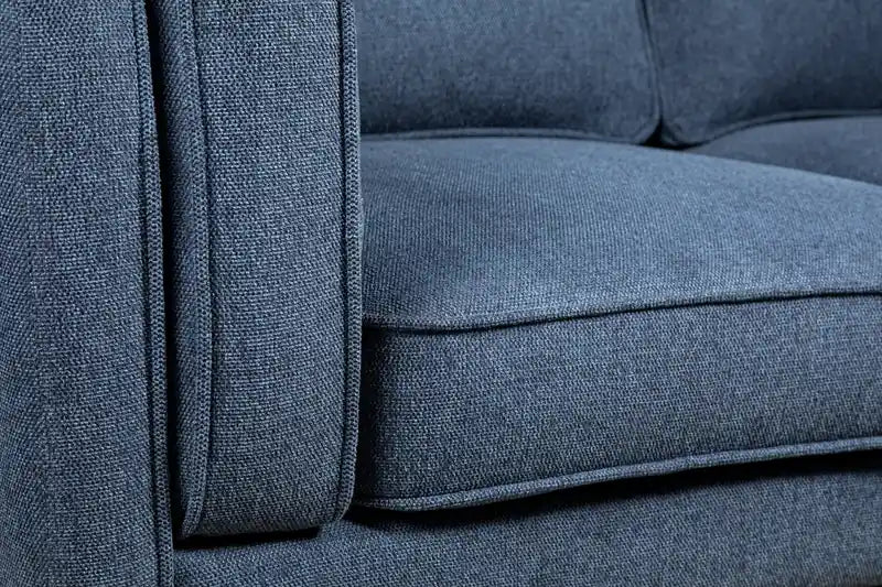 Kort & Co. Kassia 65.4 Linen-Look Fabric Loveseat with Wood Base and Legs