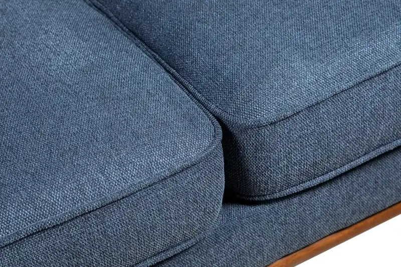 Kort & Co. Kassia 65.4 Linen-Look Fabric Loveseat with Wood Base and Legs