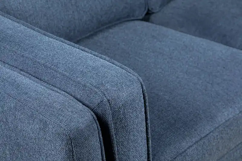 Kort & Co. Kassia 65.4 Linen-Look Fabric Loveseat with Wood Base and Legs
