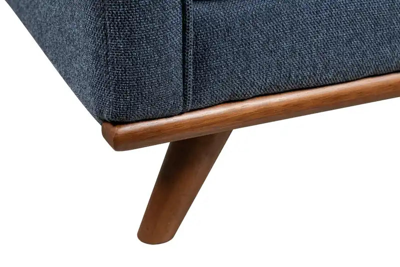 Kort & Co. Kassia 65.4 Linen-Look Fabric Loveseat with Wood Base and Legs
