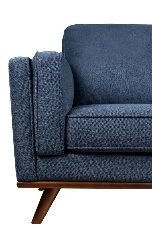 Kort & Co. Kassia 65.4 Linen-Look Fabric Loveseat with Wood Base and Legs