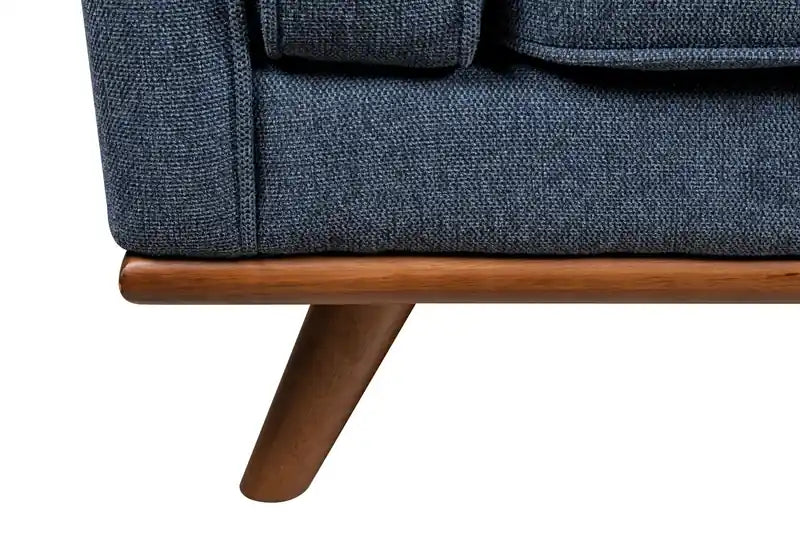 Kort & Co. Kassia 65.4 Linen-Look Fabric Loveseat with Wood Base and Legs