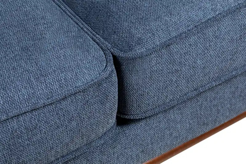 Kort & Co. Kassia 90.6 Linen-Look Fabric Sofa with Wood Base and Legs