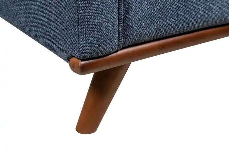 Kort & Co. Kassia 90.6 Linen-Look Fabric Sofa with Wood Base and Legs